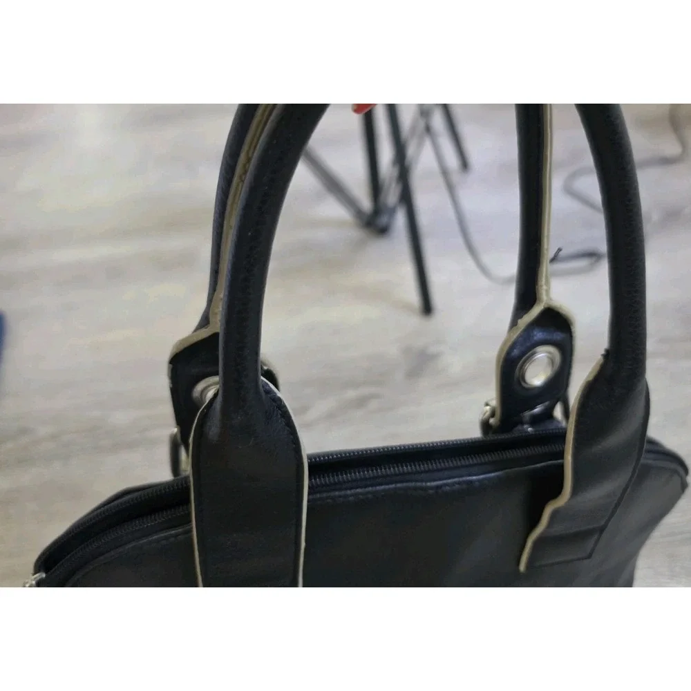 Vintage Chateau Y2K Black Hobo Bag Double Buckle Hardware Grunge Shoulder Purse